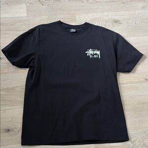 Stussy Tel Aviv Black Short Sleeve Tee with Iconic Logo